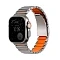 Ремешок UNIQ Strova Flex совместимый с Apple Watch (44/45/46/49 mm) нержавеющая сталь серебро/оранжевый