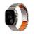 Ремешок UNIQ Strova Flex совместимый с Apple Watch (44/45/46/49 mm) нержавеющая сталь серебро/оранжевый