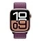 Apple Watch Series 10, 42 мм, корпус из алюминия цвета «розовое золото», спортивный ремешок петля цвета «сливовый» S/M (MWXC3)