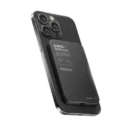Внешний аккумулятор Momax S.Pass Ultra Slim с MagSafe 5000 mAh 15w черный CCC