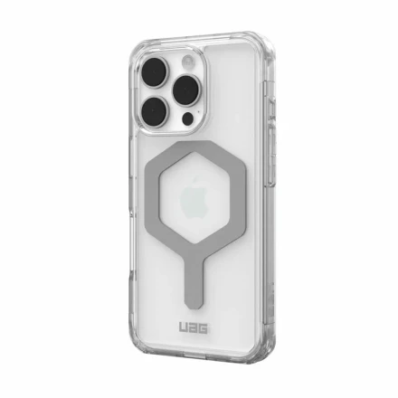 Противоударная накладка Uag Plyo с MagSafe (серебро) совместимая с iPhone 16 Pro прозрачная