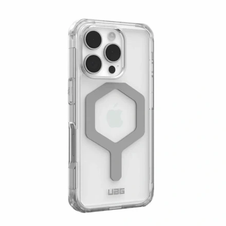 Противоударная накладка Uag Plyo с MagSafe (серебро) совместимая с iPhone 16 Pro прозрачная