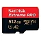 Карта памяти SanDisk Extreme Pro Micro SD 512GB U3 A2 V30 200/140MB/S 4K с адаптером