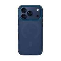 Пластиковая накладка Kzdoo IceGuard с MagSafe совместимая с iPhone 17 Pro прозрачно-синяя