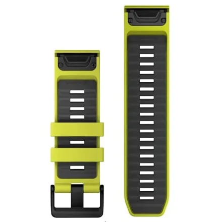 Силиконовый ремешок для Garmin Fenix 8 51mm Quickfit 26 mm (Amp Yellow/Graphite) (010-13393-08)
