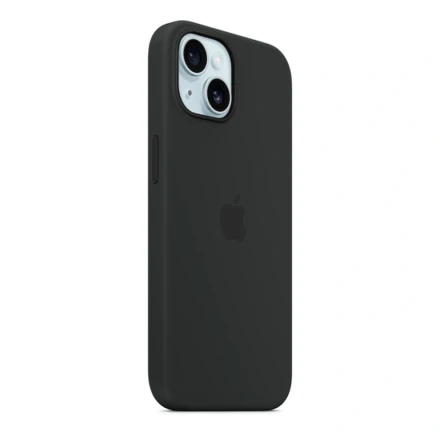 Накладка Silicone Case с MagSafe совместимая с iPhone 15 Plus черная SZ