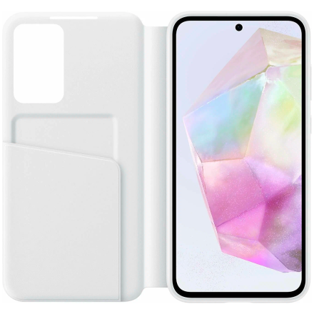 Чехол книжка Smart View Wallet Case совместимая с Samsung A35 белый
