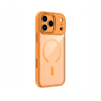 Противоударная накладка Keephone Armor Grip с MagSafe совместимая с iPhone 17 Pro Max прозрачнная оранжевый кант