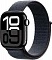 Apple Watch Series 10, 46 мм, корпус из алюминия цвета «чёрный глянец», спортивный ремешок петля чернильного цвета S/M (MWWR3)