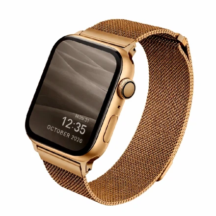 Браслет миланская петля UNIQ совместимый с Apple Watch (42/44/45 mm) милано золотой