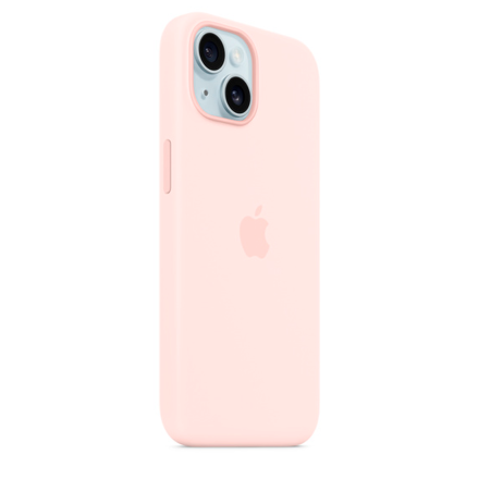 Накладка Silicone Case с MagSafe совместимая с iPhone 15 Plus розовая SZ