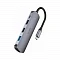 USB-концентратор HOCO HB27 5 Гнезд PD, USB3.0, 2USB2.0, HDMI, 4К серый