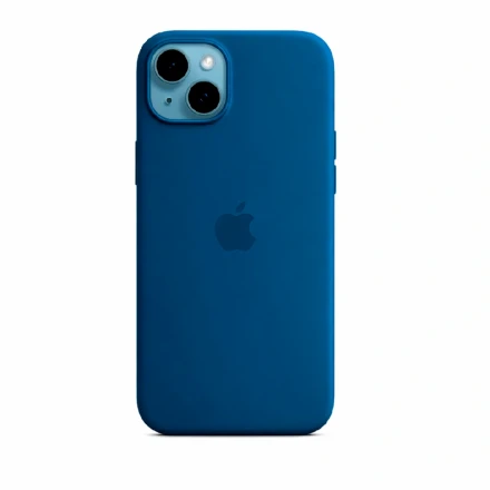 Накладка Silicone Case с MagSafe совместимая с iPhone 15 Plus синяя SZ