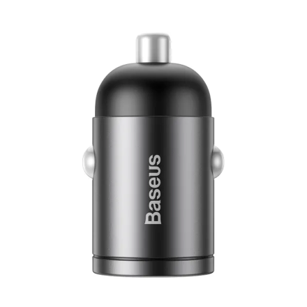 Автомобильное зарядное устройство Baseus USB 30W металл серый