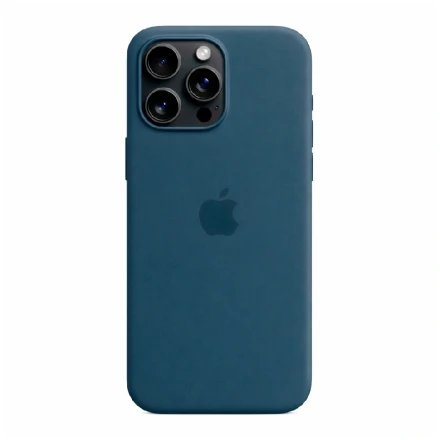 Накладка Silicone Case с MagSafe совместимая с iPhone 15 Pro синий титан SZ