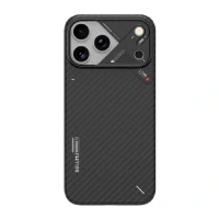 Кевларовая накладка Aulumu Aramid Fiber Case совместимая с iPhone 17 Pro черная