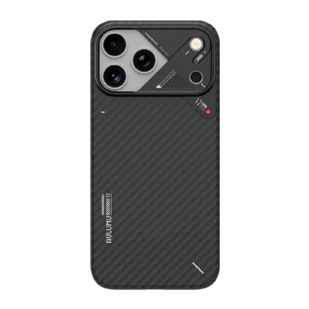 Кевларовая накладка Aulumu Aramid Fiber Case совместимая с iPhone 17 Pro черная