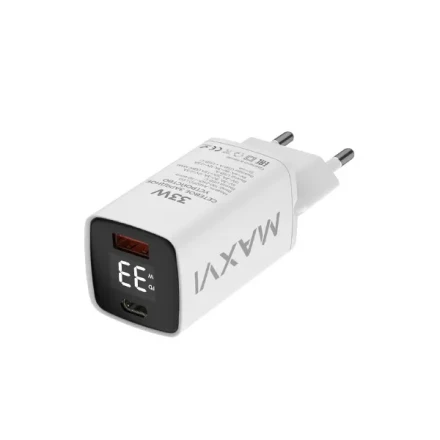 Сетевой блок Maxvi LED 33W USB-C/USB-A белый