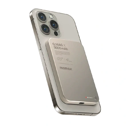 Внешний аккумулятор Momax S.Pass Ultra Slim с MagSafe 5000 mAh 15w титан CCC