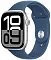 Apple Watch Series 10, 46 мм, корпус из алюминия серебристого цвета, спортивный ремешок цвета «синий деним» M/L (MWWM3)