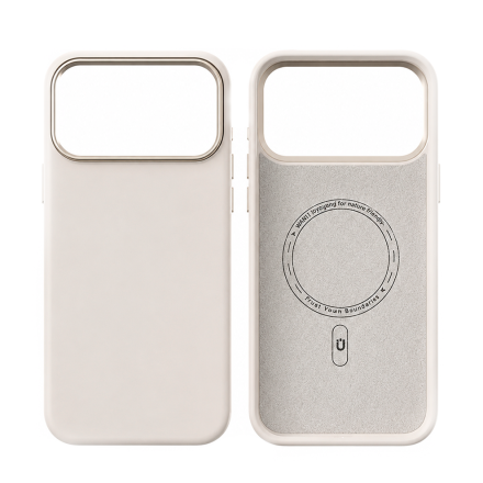 Пластиковая накладка WIWU Skin Touch с MagSafe совместимая с iPhone 17 Pro бежевая