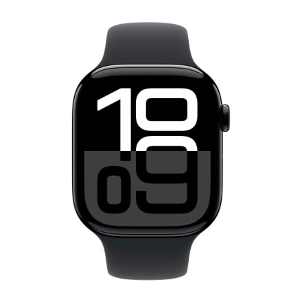 Apple Watch Series 10 42 мм Aluminium with Sport Band (S/M) black (черный глянец) MWWJ3