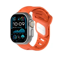 Ремешок Aulumu A02 совместимый с Apple Watch (44-45-46-49mm) силикон оранжевый