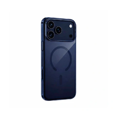 Пластиковая накладка Keephone X-Crystal с MagSafe совместимая с iphone 17 Pro синяя