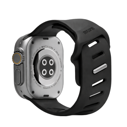 Ремешок Aulumu A02 совместимый с Apple Watch (44-45-46-49mm) силикон черный