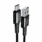 Кабель AceFast USB/Type-C (C1-04) нейлон 3A 1.2м черный