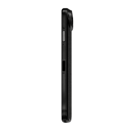 Пластиковая накладка Kwi-Ni с MagSafe совместимая с iPhone 17 Air под карбон черно-серая мелкое плетение