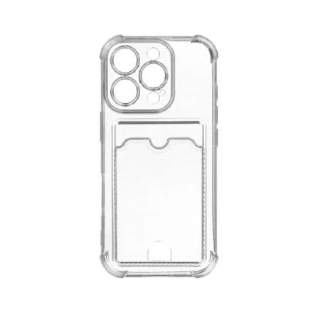 Силиконовая накладка Partner с картхолдером совместимая с iPhone 16 Pro Max прозрачная