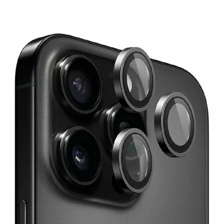 Защитное стекло на камеру совместимый с iPhone 16 Pro/16 Pro Max черный титаниум