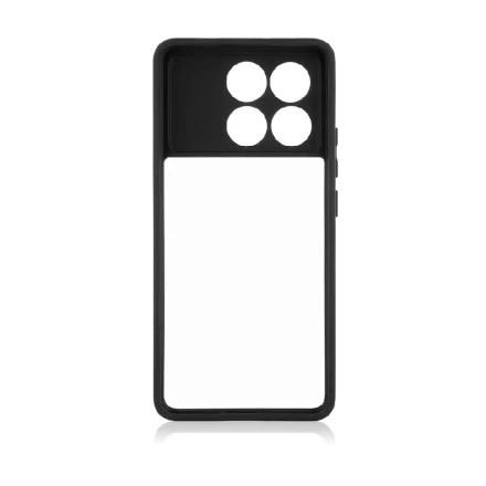Противоударная накладка Partner совместимая с ПОКО X6 Pro прозрачная с черными бортами