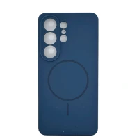 Накладка Silicone Case c MagSafe совместимая с Samsung S26 Ultra (SC) синяя