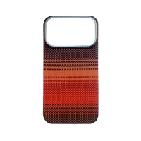 Пластиковая накладка Kwi-Ni с MagSafe совместимая с iPhone 17 Pro Max под карбон Sunset (закат)