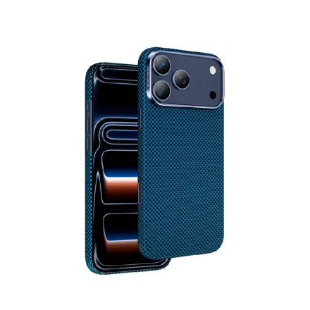 Кевларовая накладка  KEEPHONE KEVLAR NORRA с MagSafe совместимая с iPhone 17 Pro синий