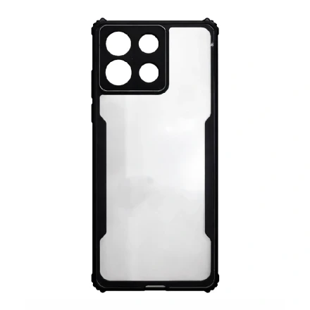 Противоударная накладка Partner совместимая с ПОКО X6/Note 13Pro прозрачная с черными бортами