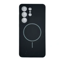 Накладка Silicone Case c MagSafe совместимая с Samsung S26 Ultra (SC) черная LB