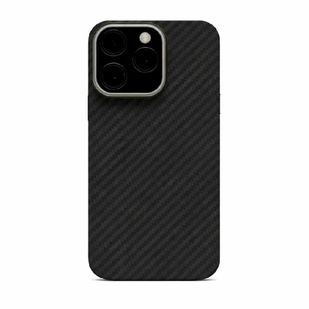 Кевларовая накладка Kzdoo Keivlar совместимая с iPhone 15 Pro черная