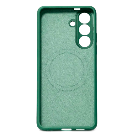 Накладка Silicone Case с MagSafe совместимая с Samsung S25 /S24 зеленая LB