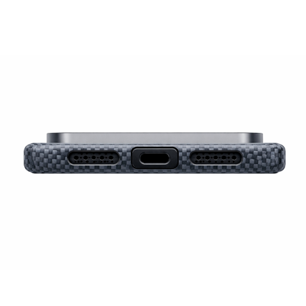 Кевларовая накладка MeMUMI с MagSafe совместимая с iPhone 17 Pro синяя (звездное небо)