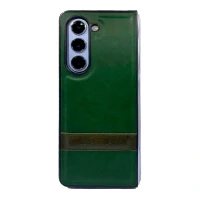 Пластиковая накладка PULOKA Classic для Samsung Galaxy Z Fold5 под кожу зеленая
