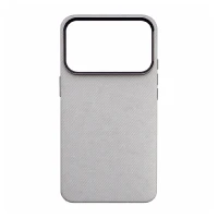 Пластиковая накладка Mosbros c MagSafe совместимая с iPhone 17 Pro под карбон белая