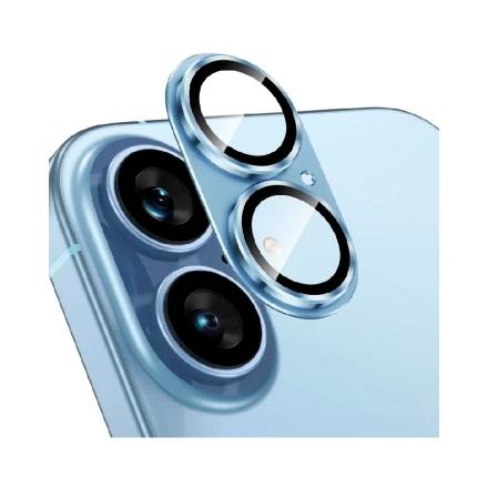 Защитное стекло на модуль камеры WIWU Armor Deck Lens Protector совместимое с iPhone 17 Blue (синее)