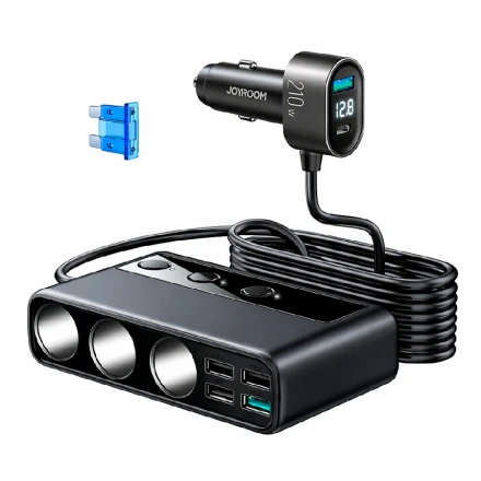 Автомобильное зарядное устройство Joyroom 9 в 1(PD+QC3.0+USB*4) 210W черное