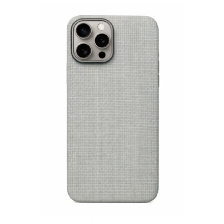 Кевларовая накладка Kzdoo Keivlar совместимая с iPhone 15 Pro титановый серый