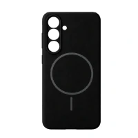 Накладка Silicone Case с MagSafe совместимая с Samsung S25 Plus/S24 Plus черная