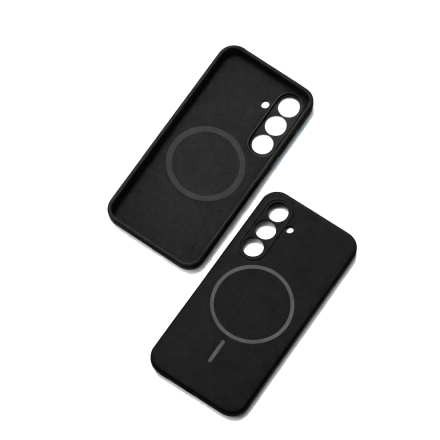 Накладка Silicone Case с MagSafe совместимая с Samsung S25 Plus/S24 Plus черная