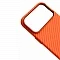 Пластиковая накладка Mosbros c MagSafe совместимая с iPhone 17 Pro под карбон оранжевая
